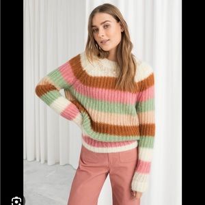 & Other Stories Pastel Stripe Mohair Sweater S